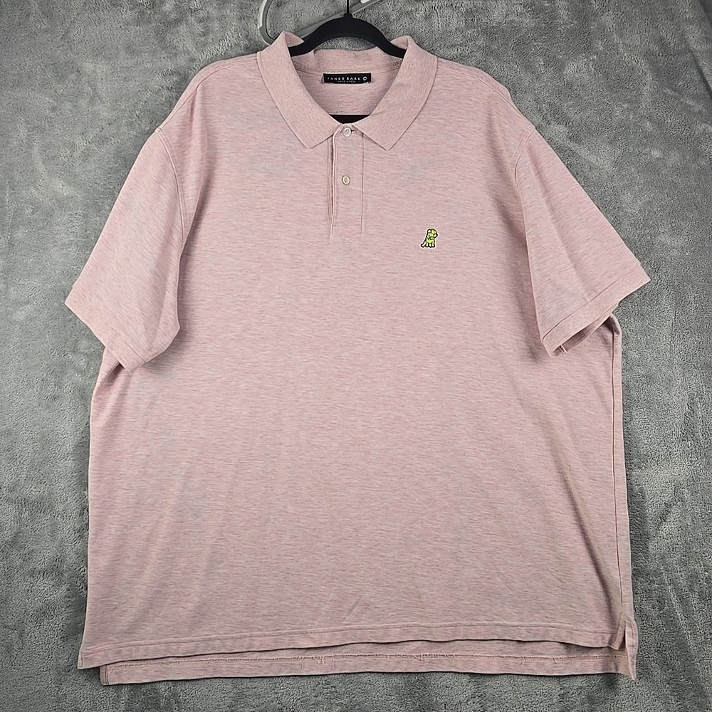James Bark Polo Shirt Mens 3XB Pink Short Sleeve Golf Pima Cotton Dog Logo Flaw